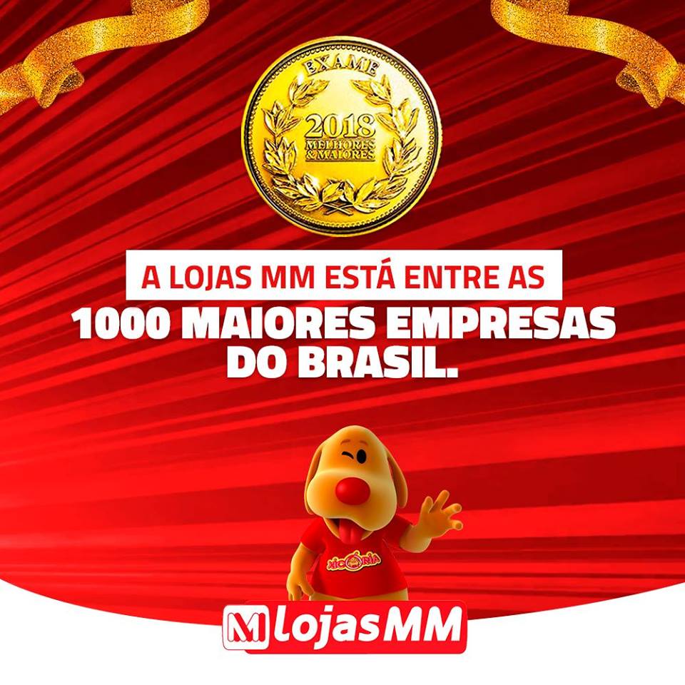 Lojas MM figura ranking das 1000 Maiores Empresas do Brasil